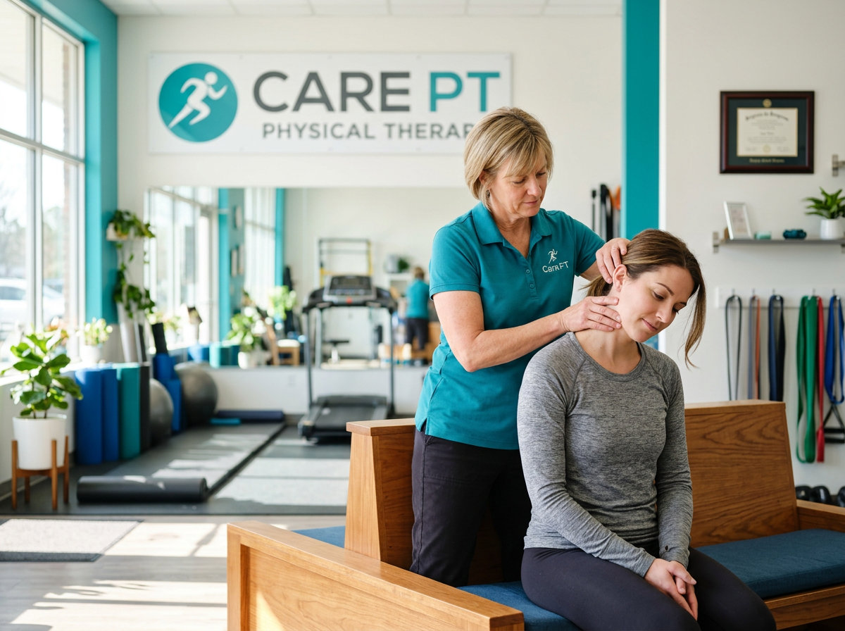 Therapist treating a patient’s neck after a car accident